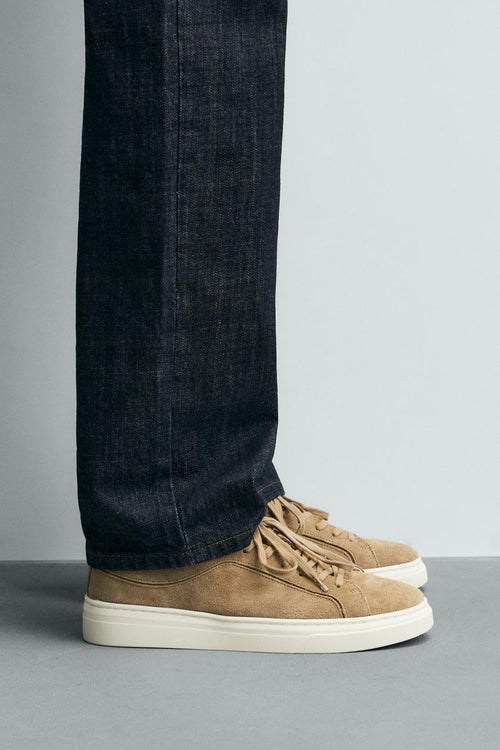 Camel Suede Court Sneaker (12-c)