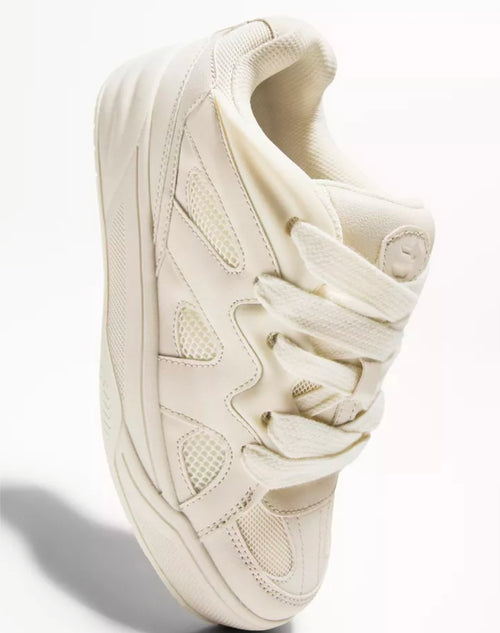 Bershka Cream Chunky Lace-Up Sneaker  (13-A)