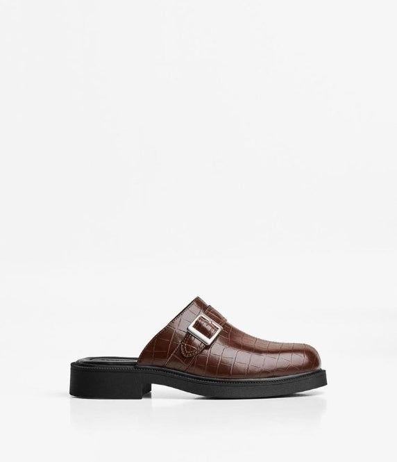 Bershka Leather Buckle Mule