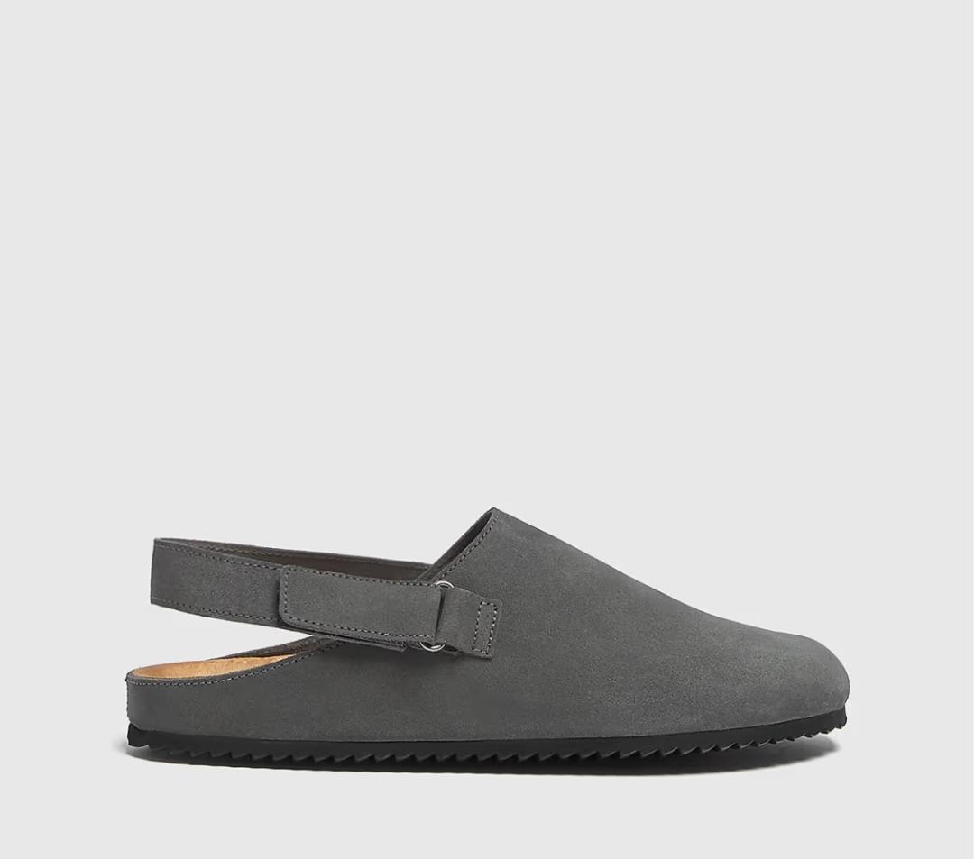 STWD Grey Suede Slingback Clog