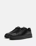 STWD All-Black Leather Platform Court Sneaker (28)