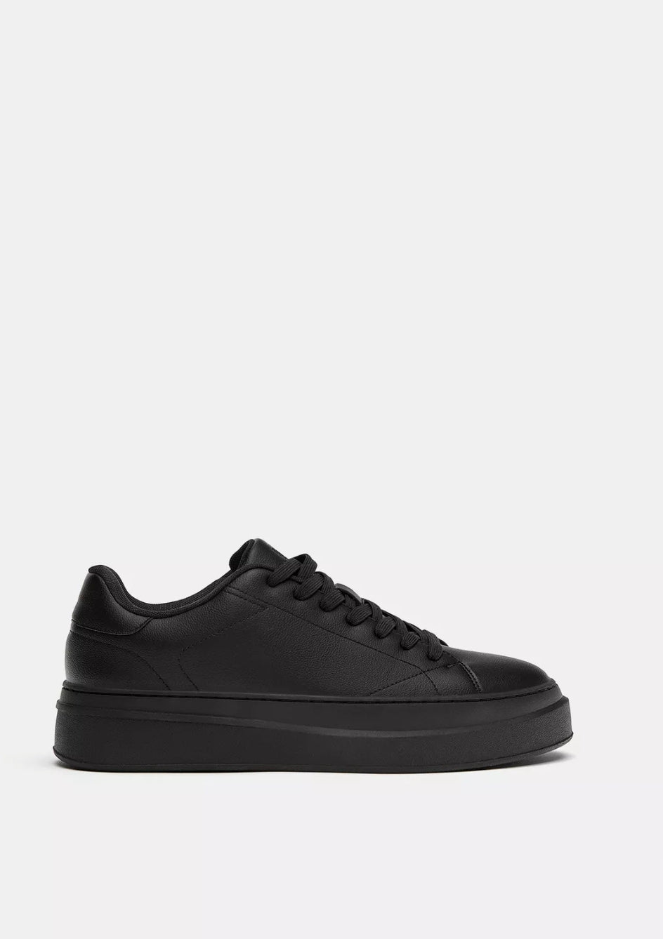STWD All-Black Leather Platform Court Sneaker (28)