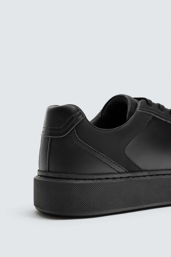 Zara All-Black Leather Sneaker