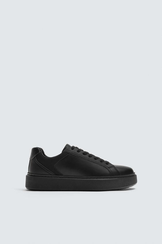 Zara All-Black Leather Sneaker