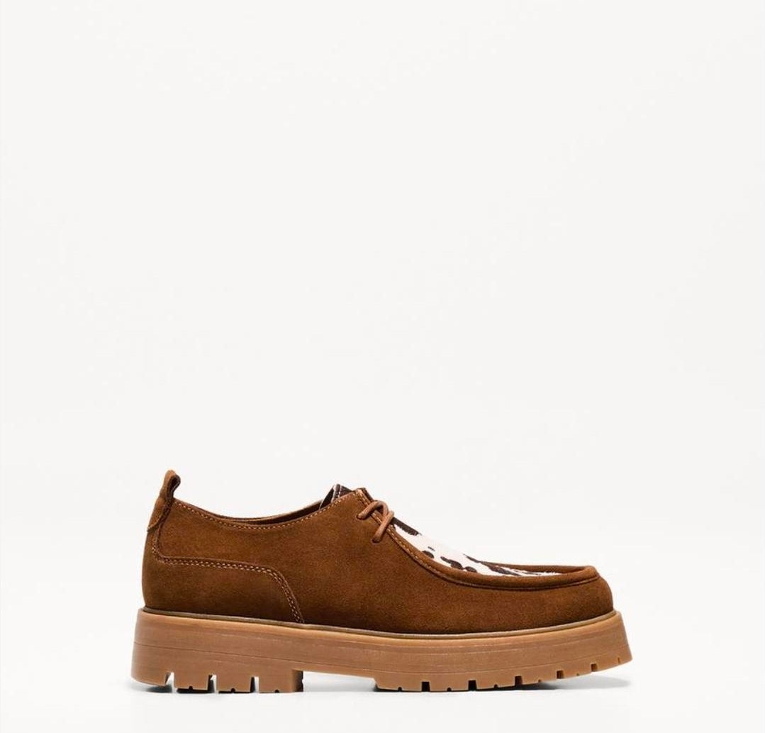 Tan Suede & Cow-Printed boots
