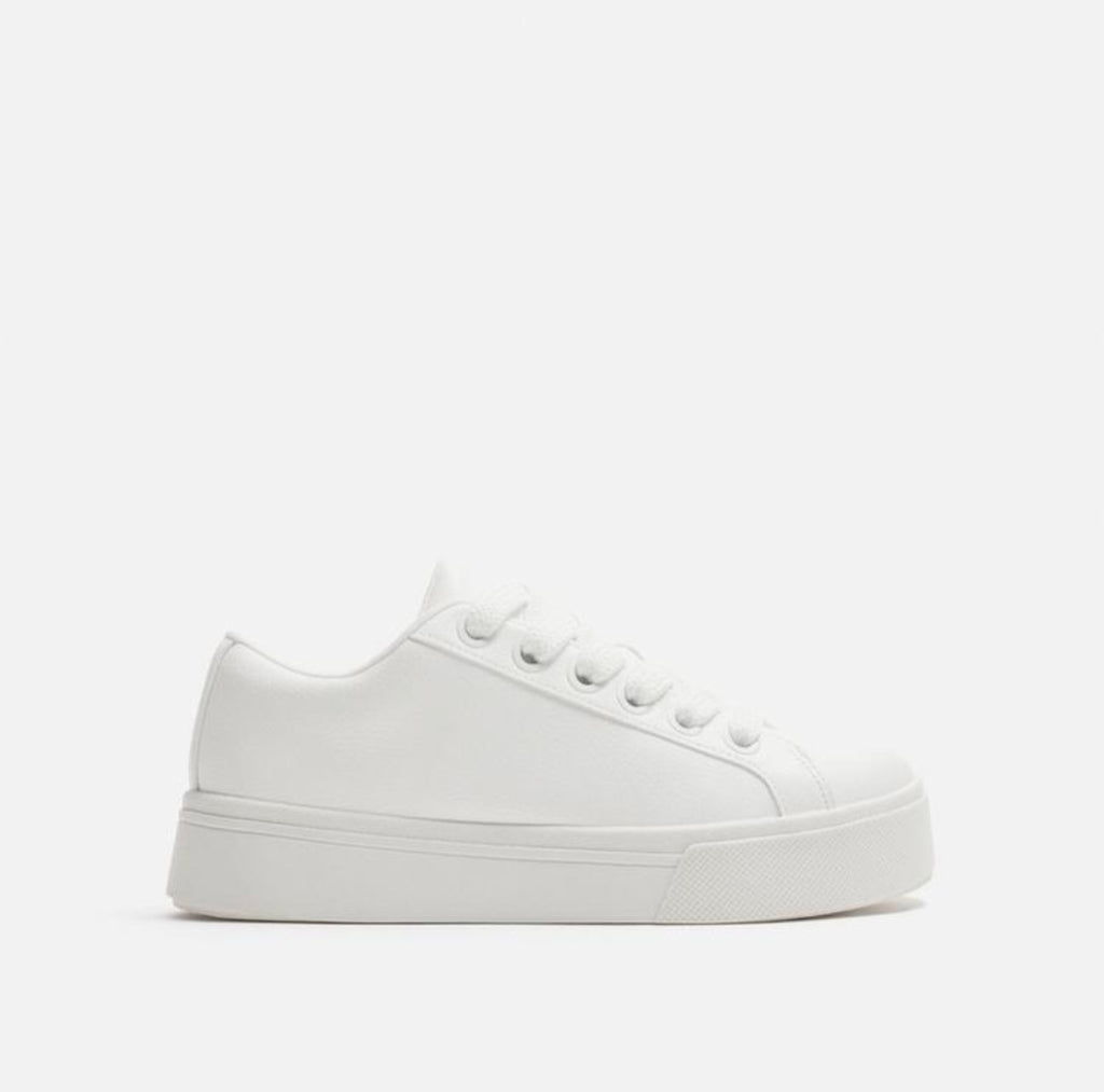 Zara All-White Platform Sneaker (37)