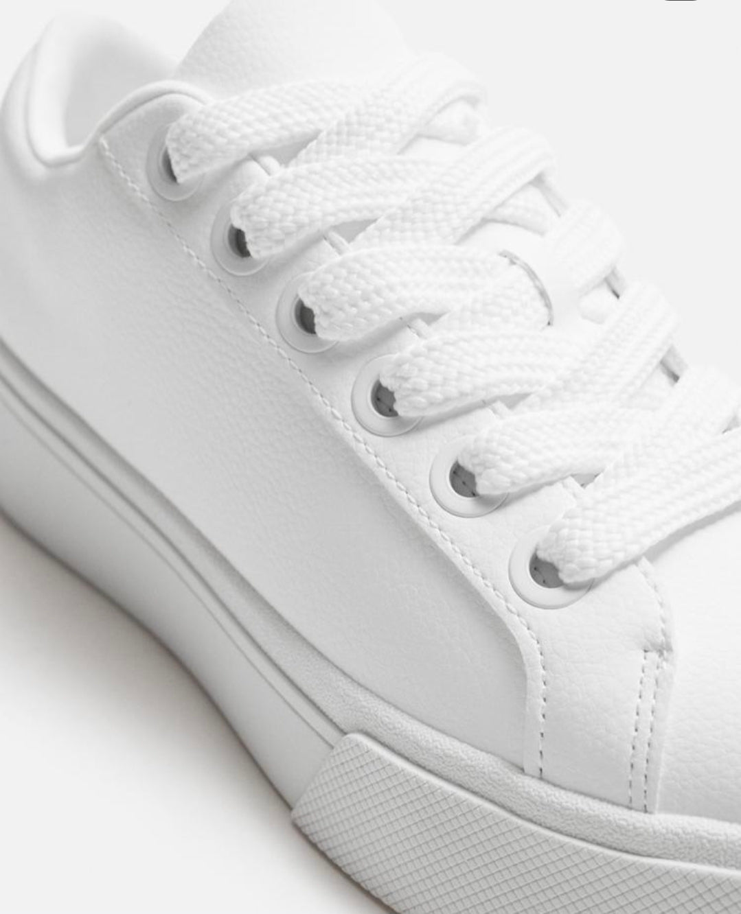Zara All-White Platform Sneaker (37)