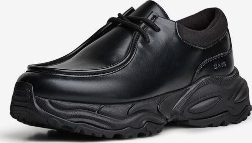 BERSHKA Black Leather sneakers  (45)
