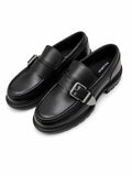Pull&Bear Black Leather Buckle Loafer