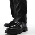 Bershka Black Leather formal shoe    (52-b)