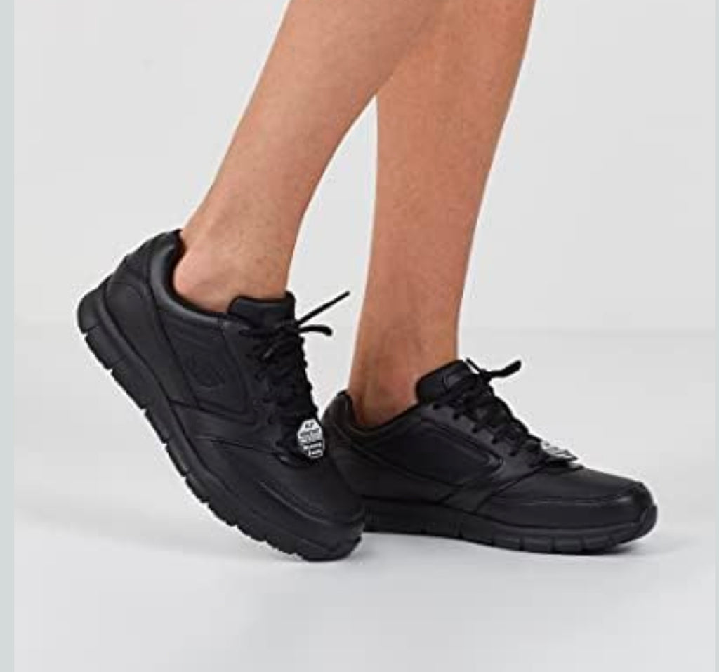 Skechers Black Leather Work Sneaker  (68)