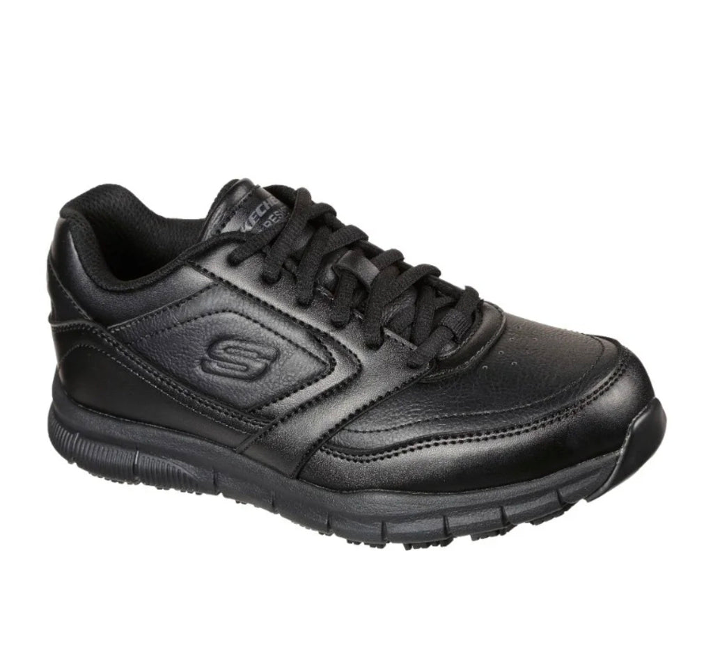 Skechers Black Leather Work Sneaker  (68)