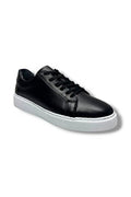 Revolution Black Leather Court Sneaker   (7-B)