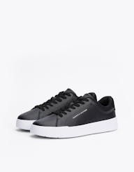 Tommy Hilfiger Black Leather Sneaker    (79-A)