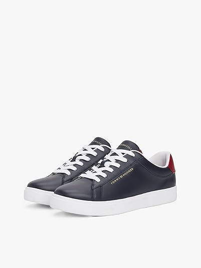 Tommy Hilfiger Navy Leather Court Sneaker  (79-B)