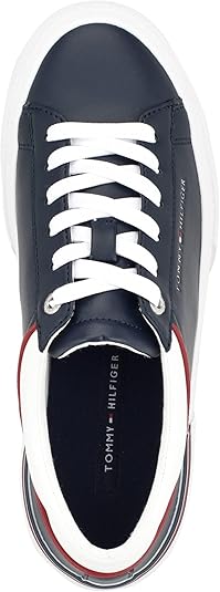 Tommy Hilfiger Navy Leather Court Sneaker  (79-B)