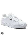 Tommy Hilfiger Full White Leather Court Sneaker with Flag Badge  (80)