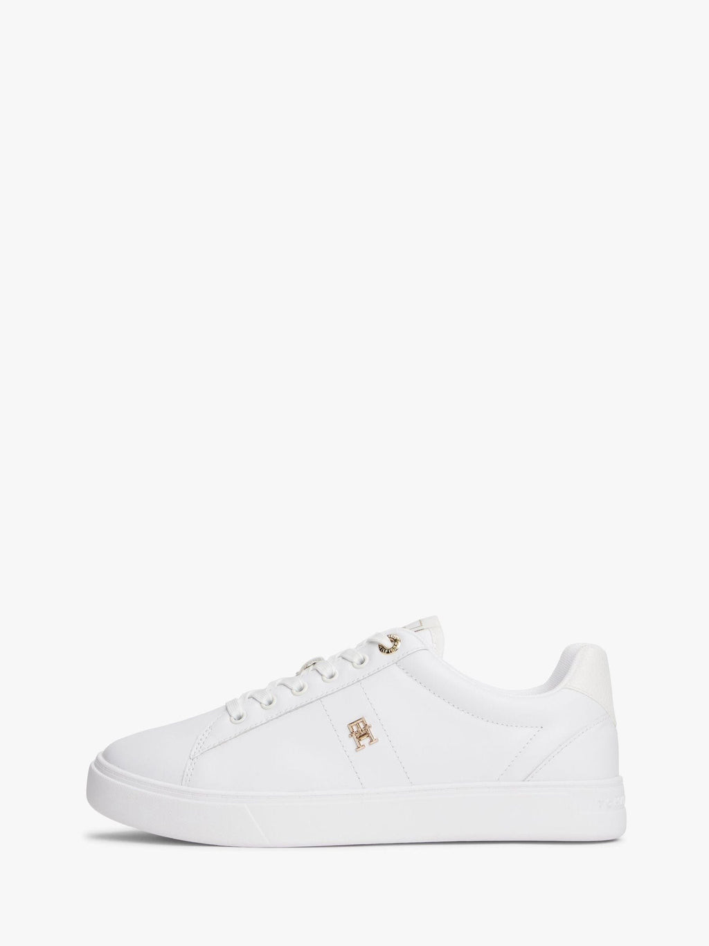 Tommy Hilfiger White Leather Sneaker with Gold TH Monogram  (81-C)