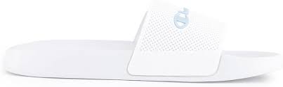 Champion White Mesh Slide with Blue Script (F)