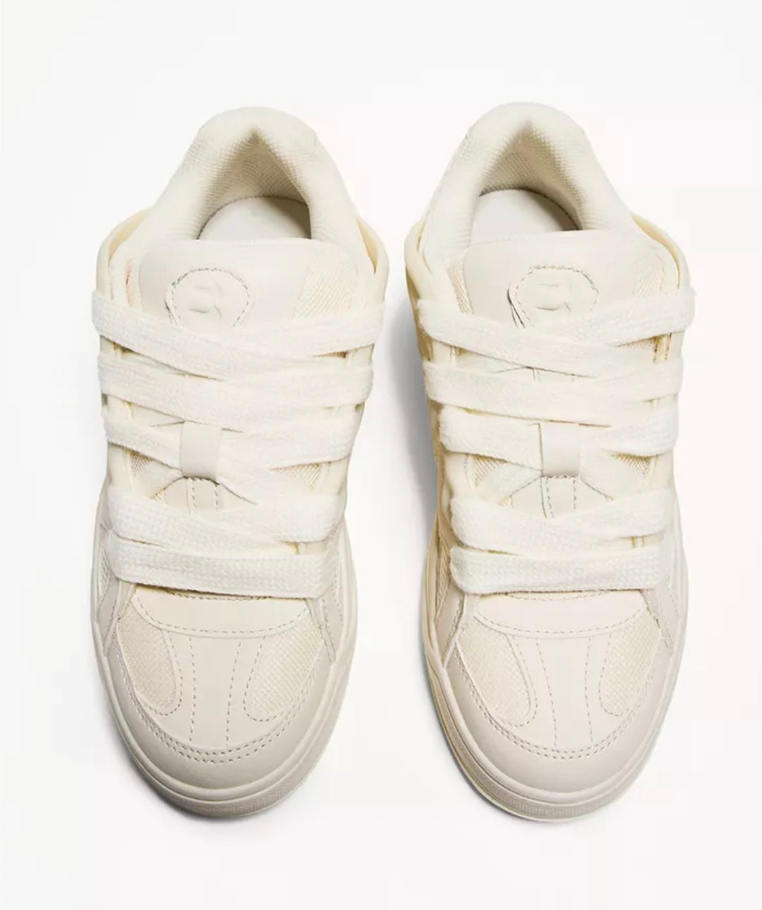 Bershka Cream Chunky Lace-Up Sneaker  (13-A)