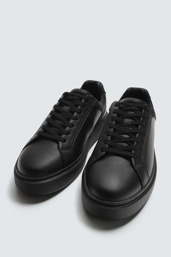 Zara All-Black Leather Sneaker