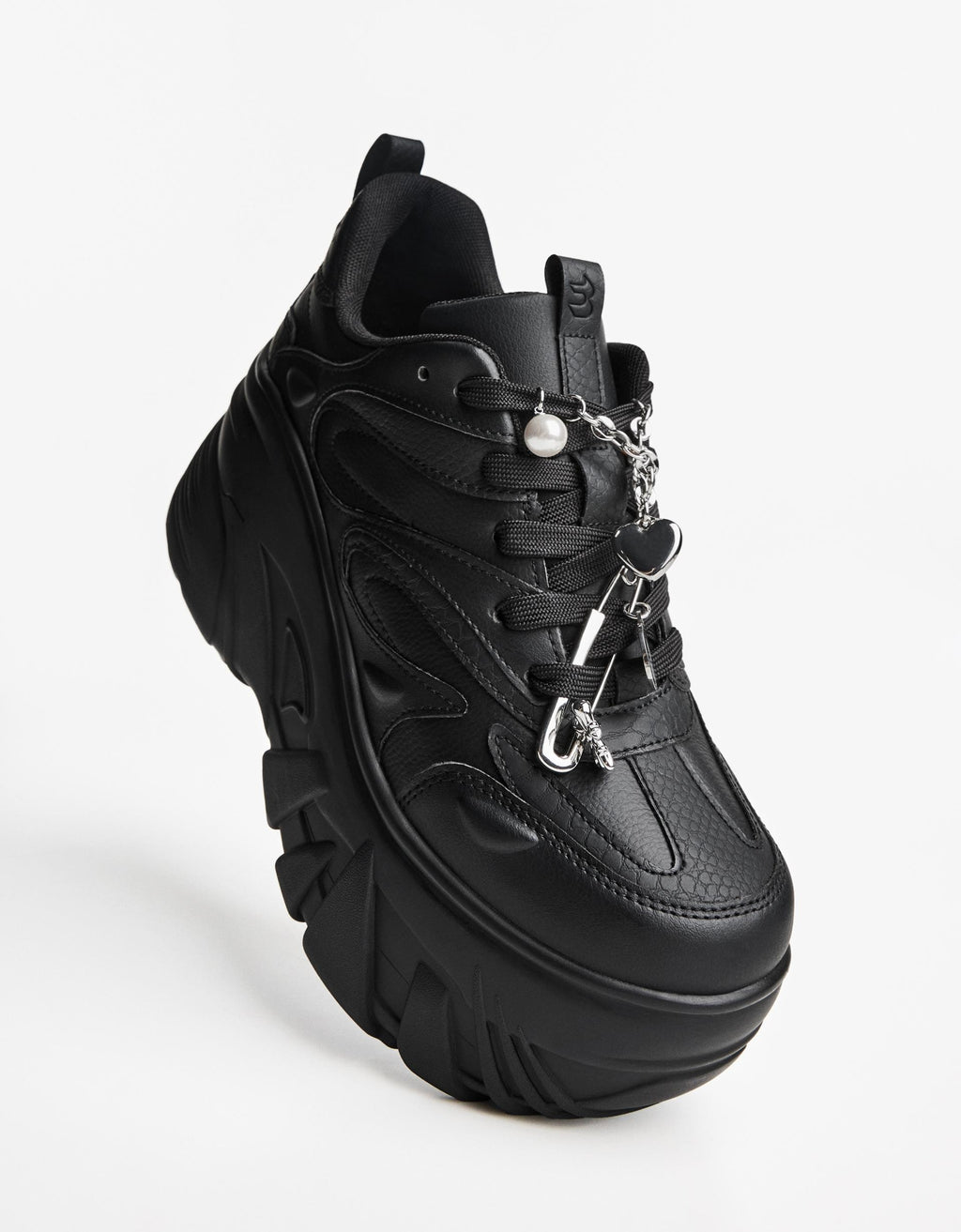 Bershka Chunky Platform Sneaker with Silver Charms
