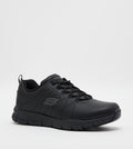 Skechers All-Black Leather Lace-Up Sneaker
