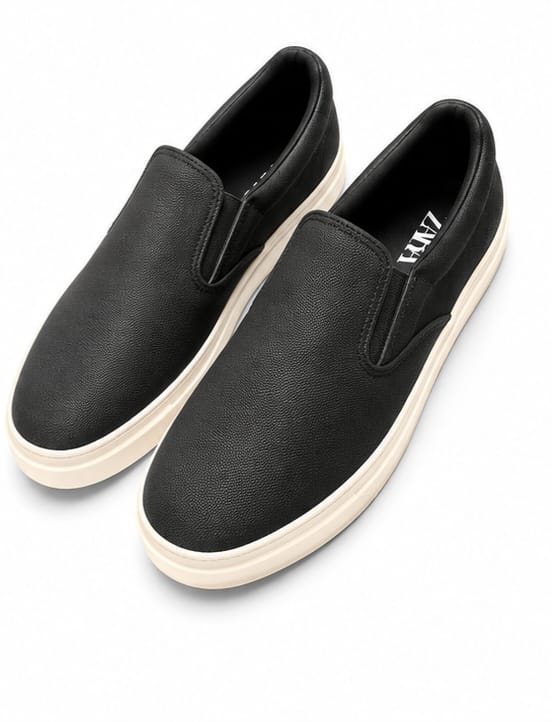 ZARA Leather Slip-On Sneaker – Black