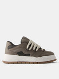 Bershka chunky low top trainer in brown