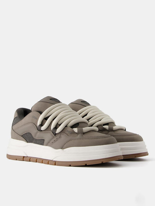 Bershka chunky low top trainer in brown
