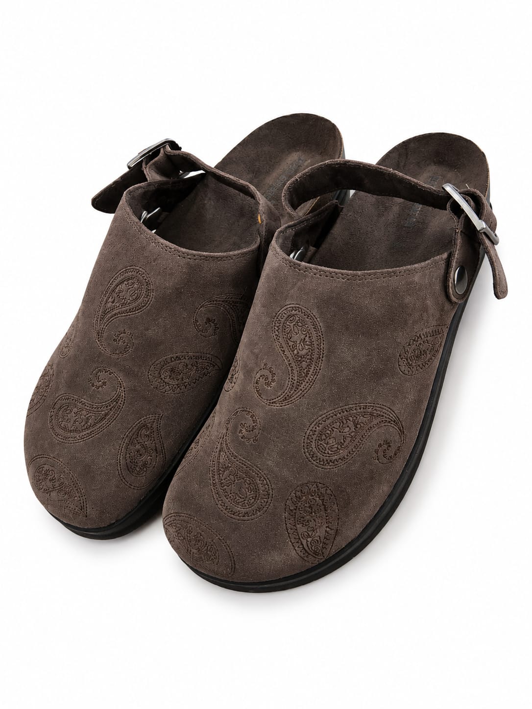 Paisley Embossed Suede Clog